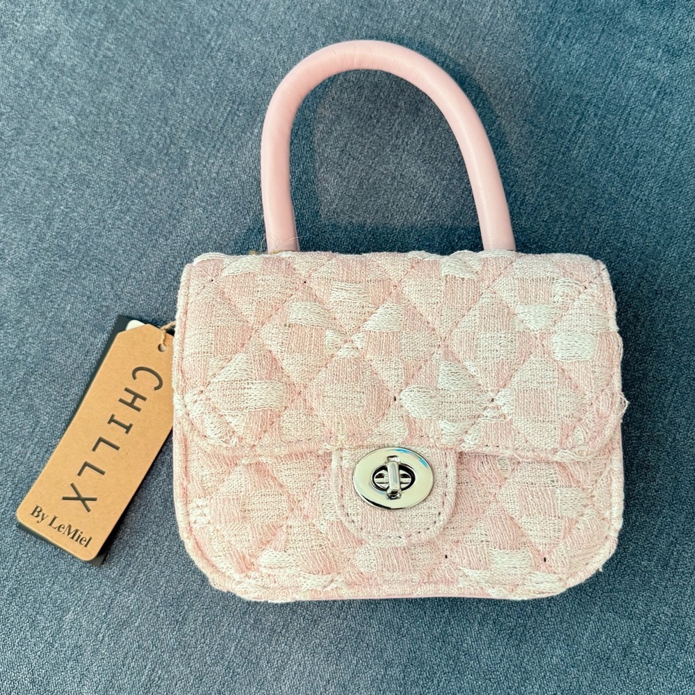 Pink Quilted Top-Handle Women's Bag